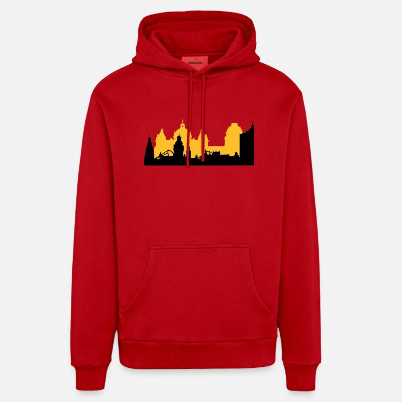Leipzig Skyline Organic Relaxed Hoodie Made in EU