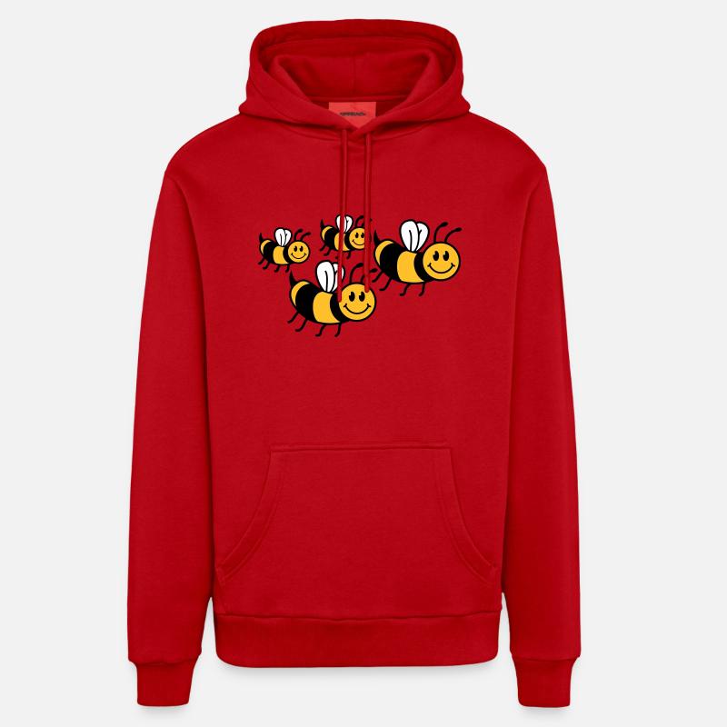 Jolie petite famille d'abeilles - Sweat à capuche bio décontracté fabriqué en UE - rouge