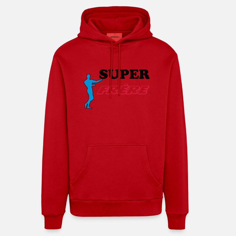 SUPER Frère - Sweat à capuche bio décontracté fabriqué en UE - rouge