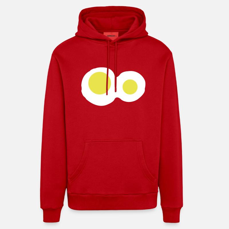 Œufs au plat - Sweat à capuche bio décontracté fabriqué en UE - rouge