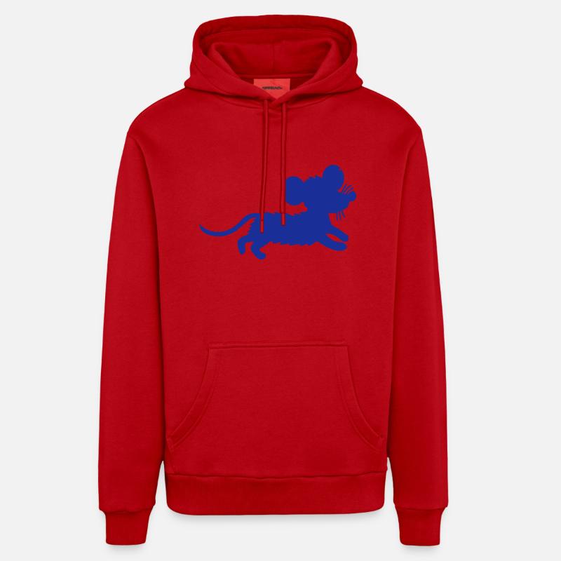 Mouse Mouse Running Small Rat Rodent Silhouette Organic Relaxed Hoodie Made in EU