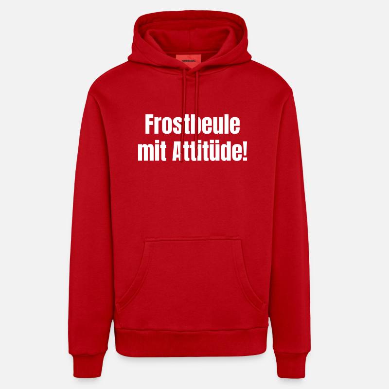 Des engelures avec de l’attitude ! - Sweat à capuche bio décontracté fabriqué en UE - rouge