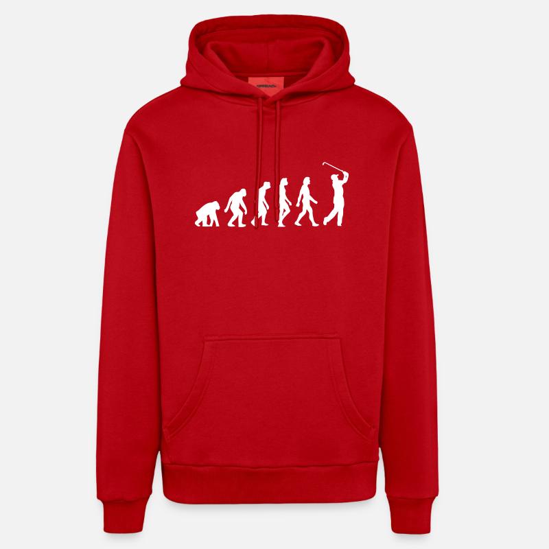 Die Evolution des Golfs - Organic Relaxed Hoodie Made in EU - Rot