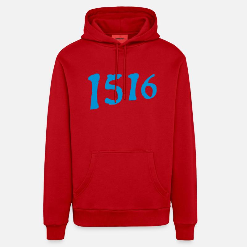 1516_vec_1 fr - Sweat à capuche bio décontracté fabriqué en UE - rouge