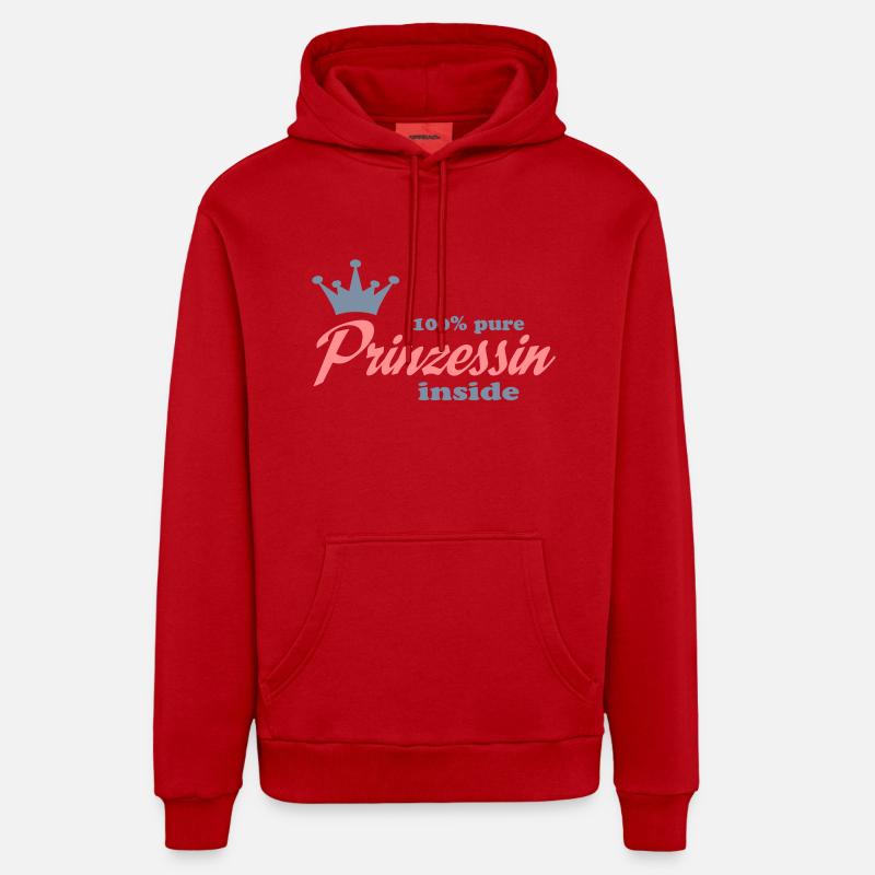 princesse - Sweat à capuche bio décontracté fabriqué en UE - rouge