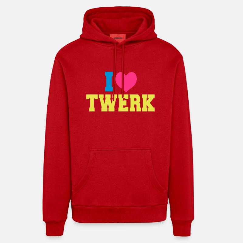 I love TWERK - Sweat à capuche bio décontracté fabriqué en UE - rouge