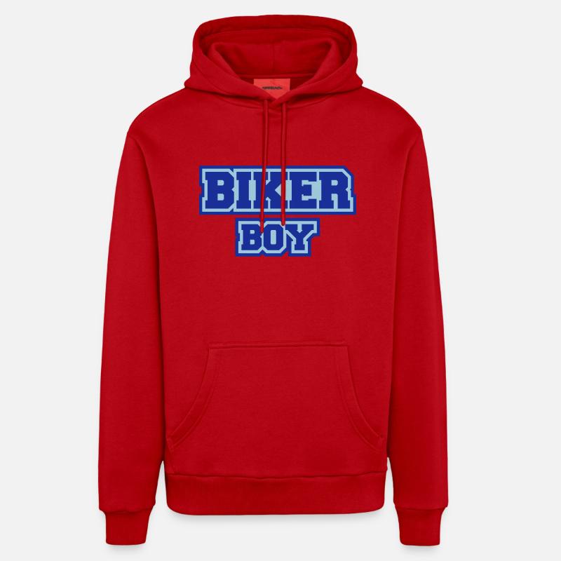 Biker Boy - Sweat à capuche bio décontracté fabriqué en UE - rouge