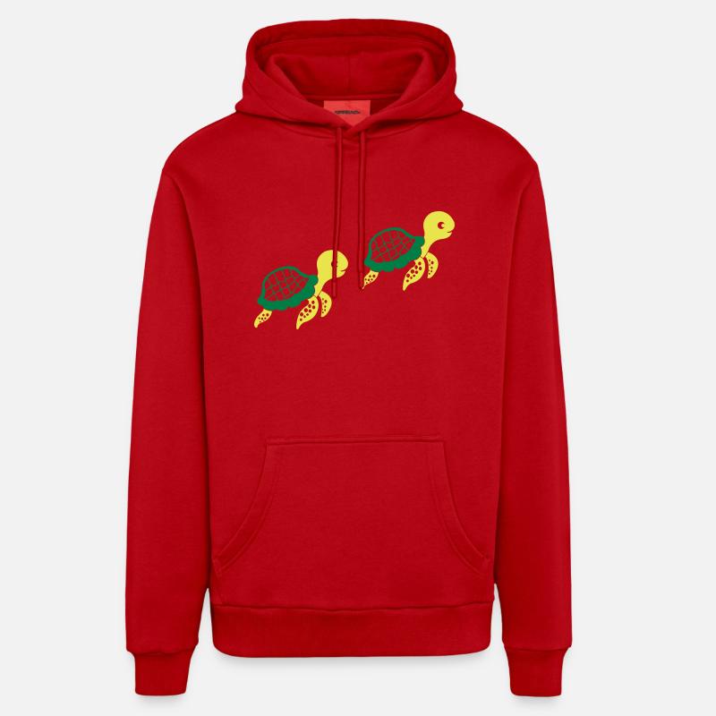 schildkroeten_002 - Sweat à capuche bio décontracté fabriqué en UE - rouge