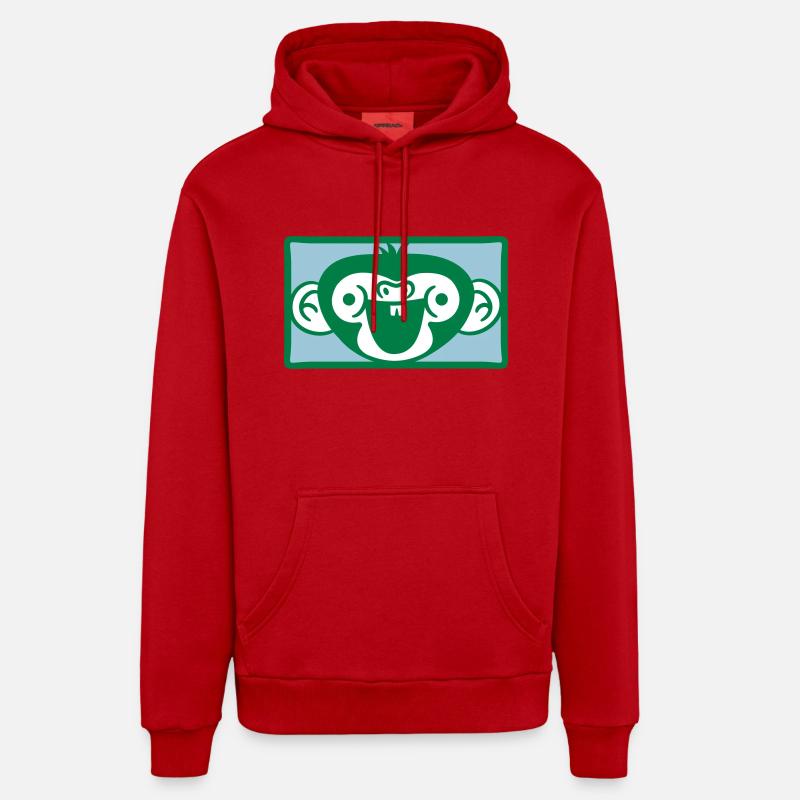 Funny Monkey Face Zoo Animal Symbol Chimpanzee Organic Relaxed Hoodie Made in EU