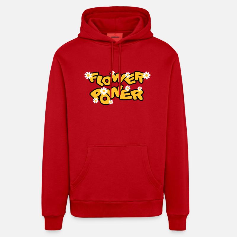 flower_power - Sweat à capuche bio décontracté fabriqué en UE - rouge