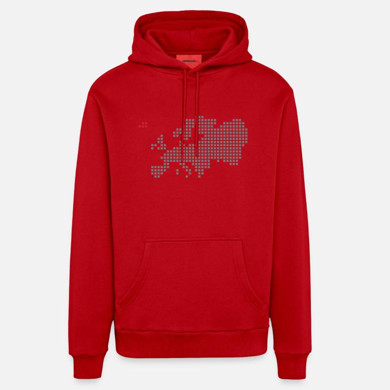 Islande - Sweat à capuche bio décontracté fabriqué en UE - rouge