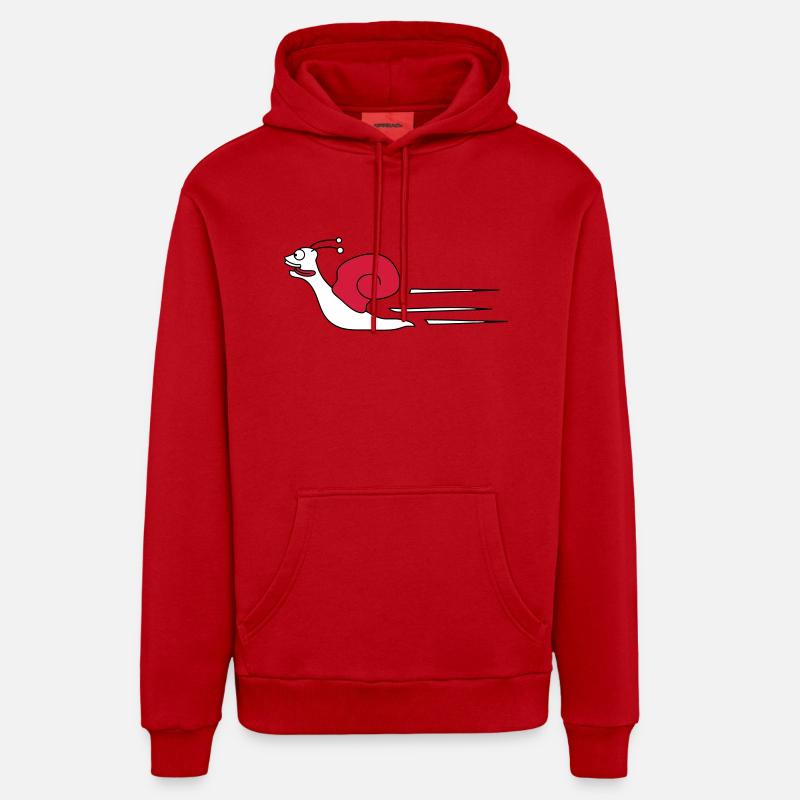Fast Snail - Sweat à capuche bio décontracté fabriqué en UE - rouge