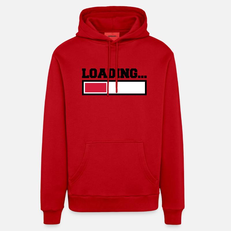 Loading - Sweat à capuche bio décontracté fabriqué en UE - rouge