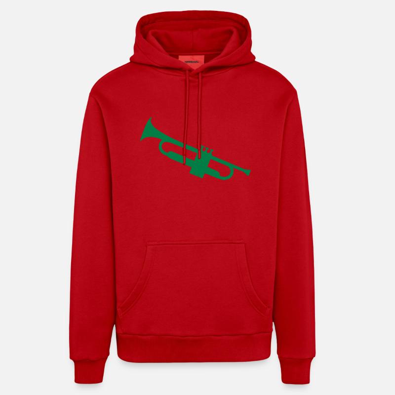 trompette - Sweat à capuche bio décontracté fabriqué en UE - rouge