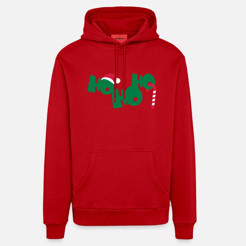 ho ho ho - Sweat à capuche bio décontracté fabriqué en UE - rouge