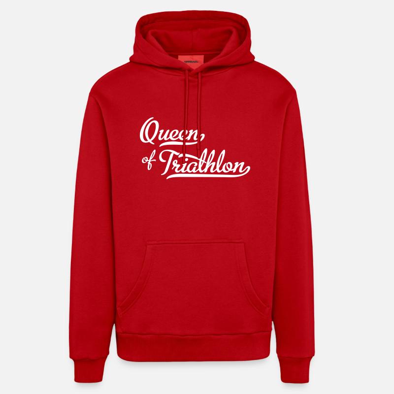 Reine du triathlon - Sweat à capuche bio décontracté fabriqué en UE - rouge