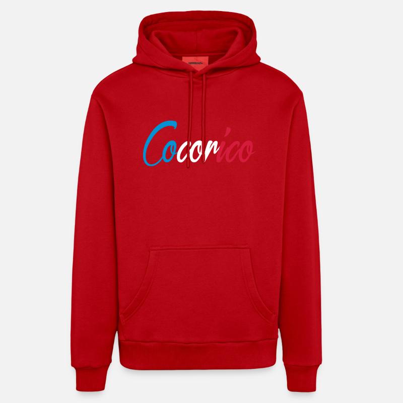 Cocorico - Sweat à capuche bio décontracté fabriqué en UE - rouge