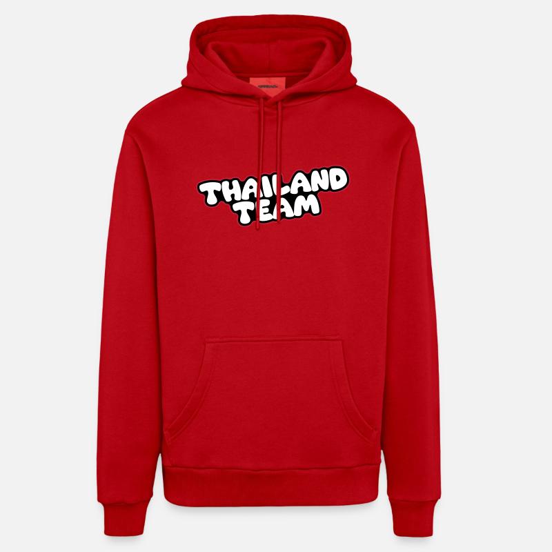 Équipe de Thaïlande - Sweat à capuche bio décontracté fabriqué en UE - rouge