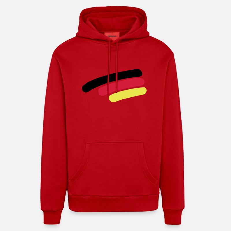Drapeau de l'Allemagne - Sweat à capuche bio décontracté fabriqué en UE - rouge