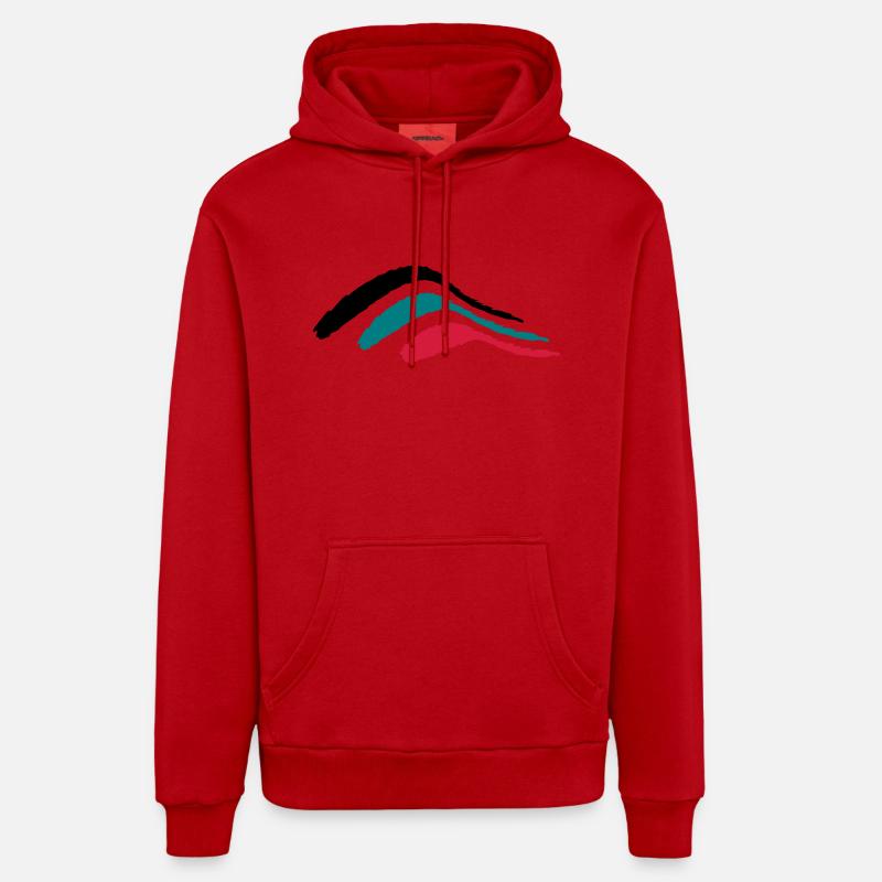 stripe bush_vec_3 fr - Sweat à capuche bio décontracté fabriqué en UE - rouge