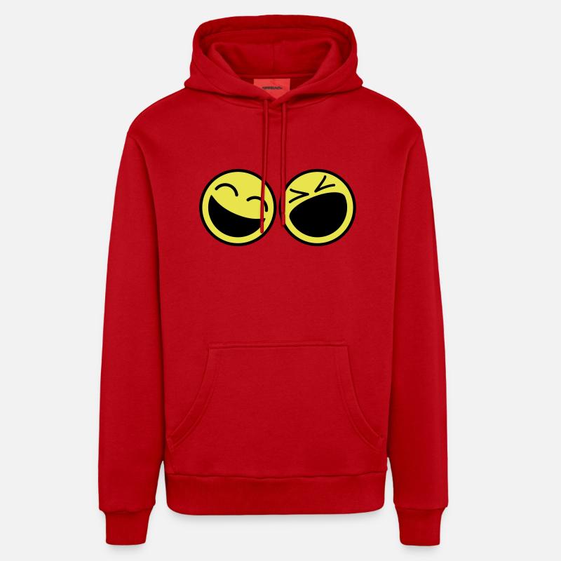 Smileys - Sweat à capuche bio décontracté fabriqué en UE - rouge
