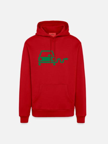 Elektroauto - Organic Relaxed Hoodie Made in EU - Rot