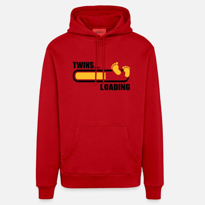 Jumeaux - Sweat à capuche bio décontracté fabriqué en UE - rouge