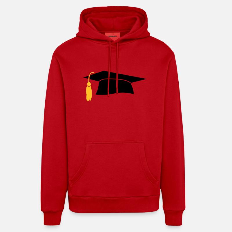 Toque Universitaire - Sweat à capuche bio décontracté fabriqué en UE - rouge