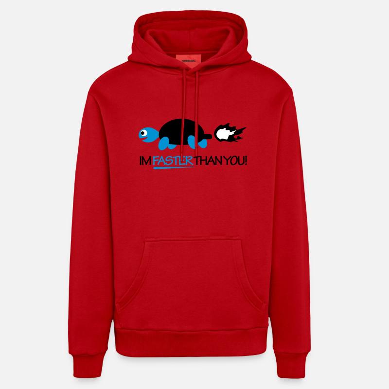 schildkroetefaster_f3 - Sweat à capuche bio décontracté fabriqué en UE - rouge