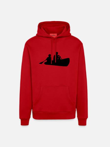 canoe canoeing - Organic Relaxed Hoodie Made in EU - red