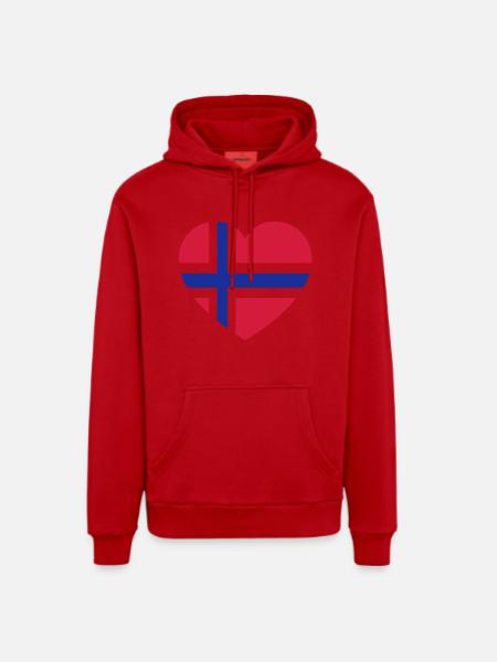 norge - Organic Relaxed Hoodie Made in EU - red