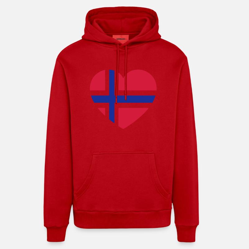 norge - Organic Relaxed Hoodie Made in EU - red