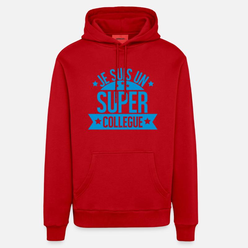 JE SUIS UN SUPER COLLEGUE - Sweat à capuche bio décontracté fabriqué en UE - rouge