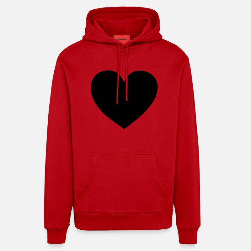 Herz - Sweat à capuche bio décontracté fabriqué en UE - rouge