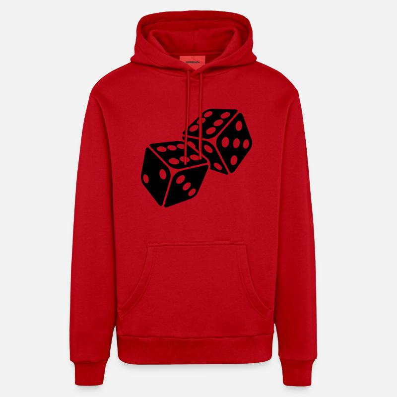 Würfel 6er Pasch - Sechserpasch - Organic Relaxed Hoodie Made in EU - Rot