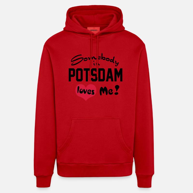 Potsdam - Sweat à capuche bio décontracté fabriqué en UE - rouge