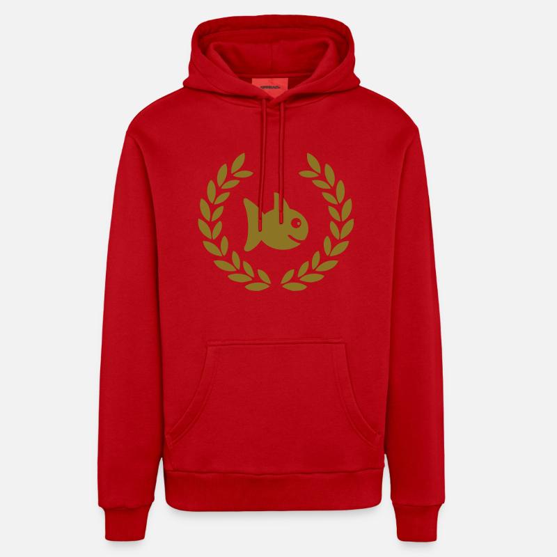 fish deluxe - Sweat à capuche bio décontracté fabriqué en UE - rouge