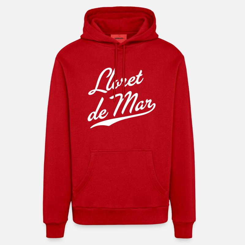 Lloret de Mar - Sweat à capuche bio décontracté fabriqué en UE - rouge