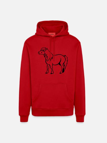Pony - Organic Relaxed Hoodie Made in EU - red