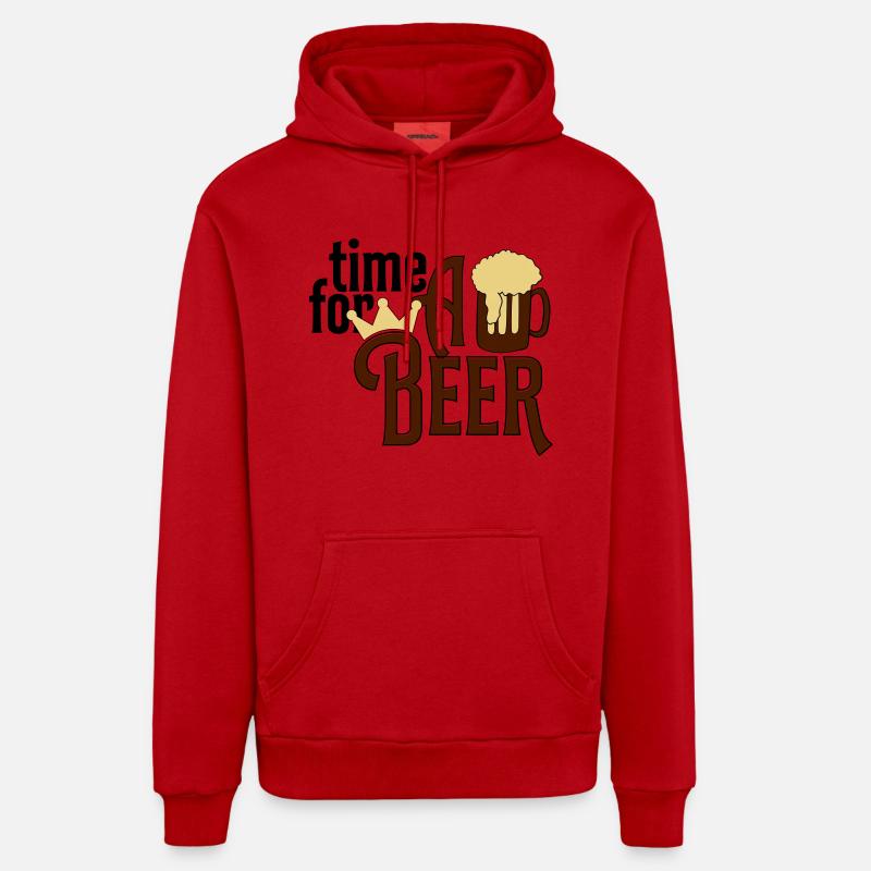 Bière - Sweat à capuche bio décontracté fabriqué en UE - rouge