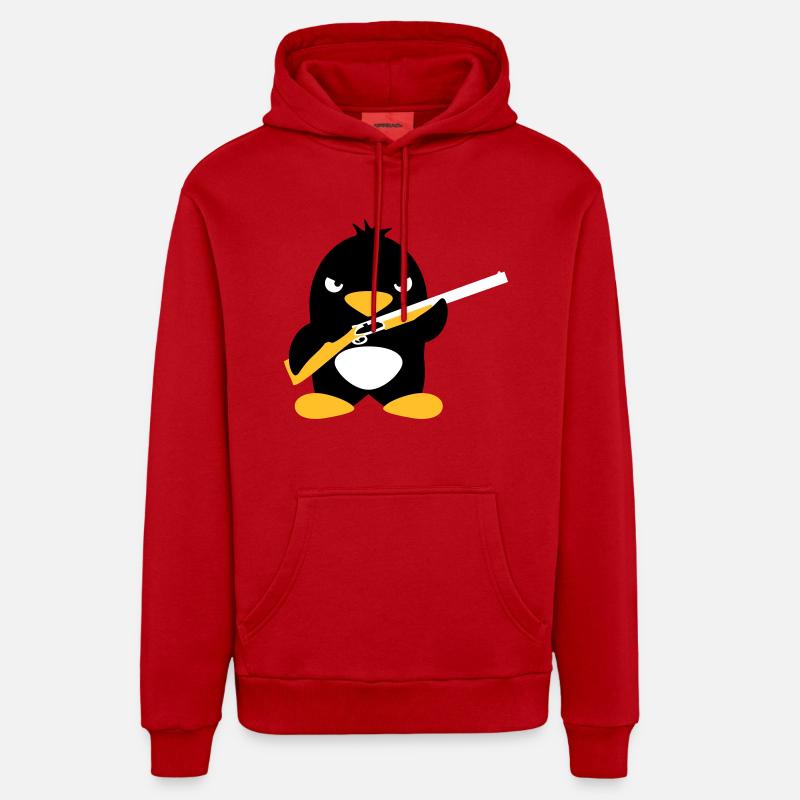 Shotgun Penguin - Sweat à capuche bio décontracté fabriqué en UE - rouge