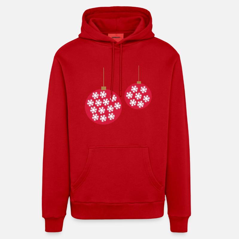 Weihnachtskugel - Sweat à capuche bio décontracté fabriqué en UE - rouge