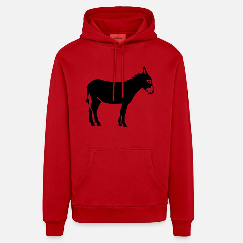 Bourrique - Sweat à capuche bio décontracté fabriqué en UE - rouge