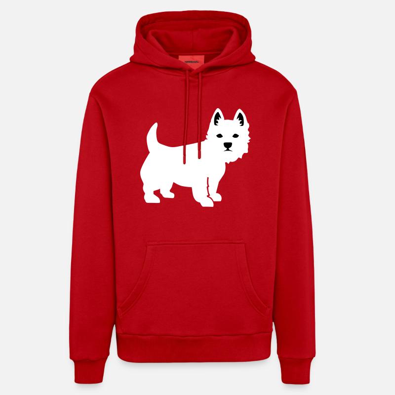 Westie - Sweat à capuche bio décontracté fabriqué en UE - rouge