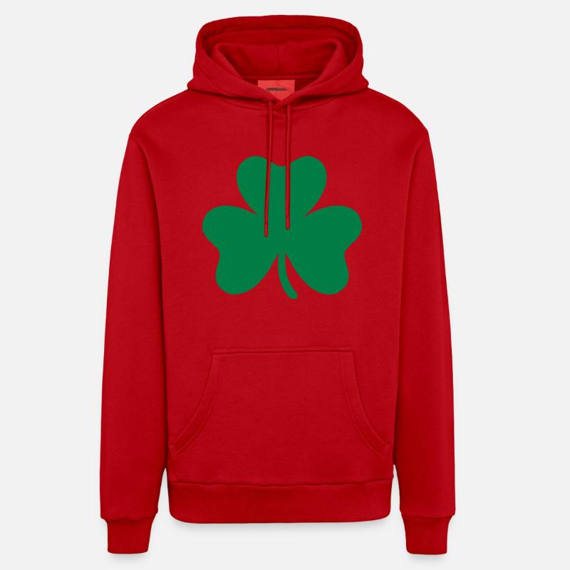 Shamrock - Sweat à capuche bio décontracté fabriqué en UE - rouge