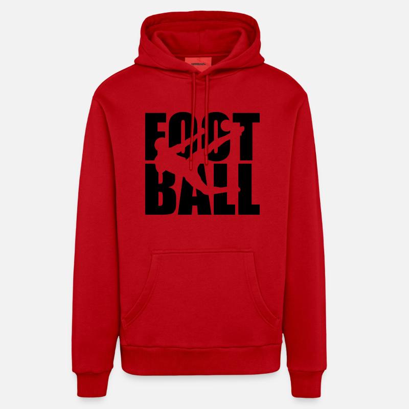 Football - Sweat à capuche bio décontracté fabriqué en UE - rouge
