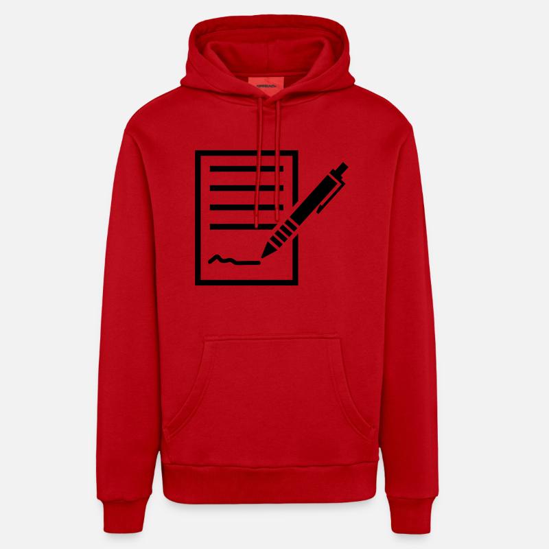 Contrat - Sweat à capuche bio décontracté fabriqué en UE - rouge