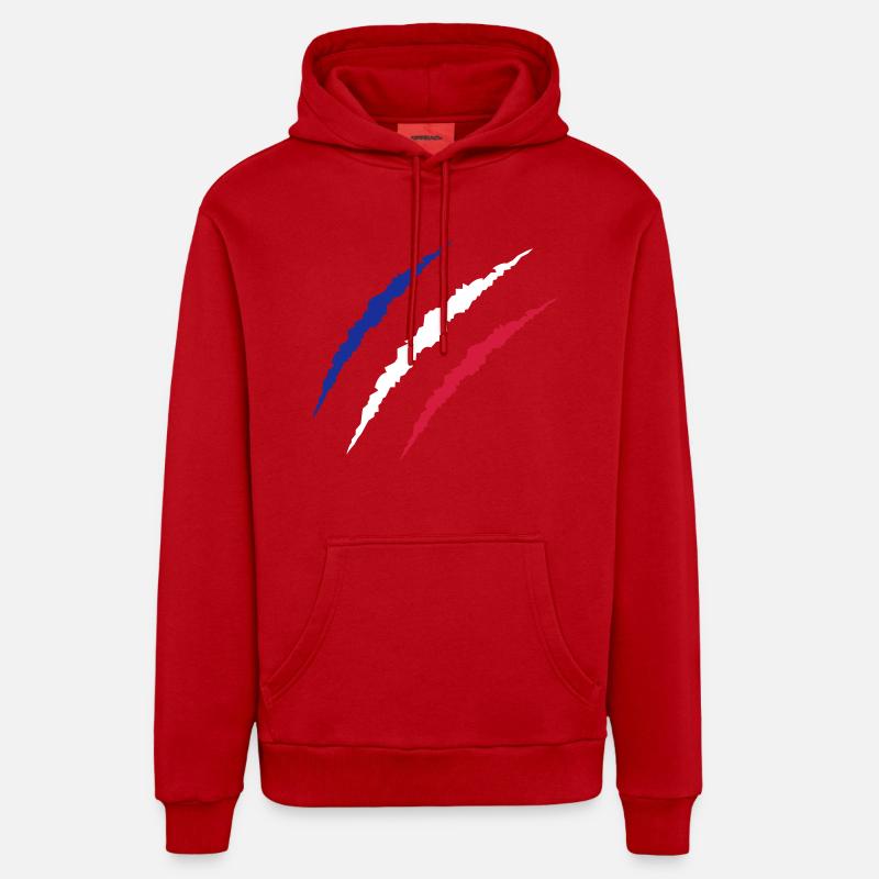 krallen_frankreich - Sweat à capuche bio décontracté fabriqué en UE - rouge