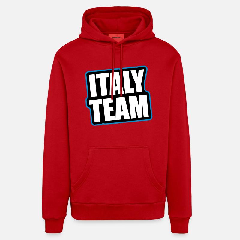 Italie Équipe Voyage Vacances - Sweat à capuche bio décontracté fabriqué en UE - rouge