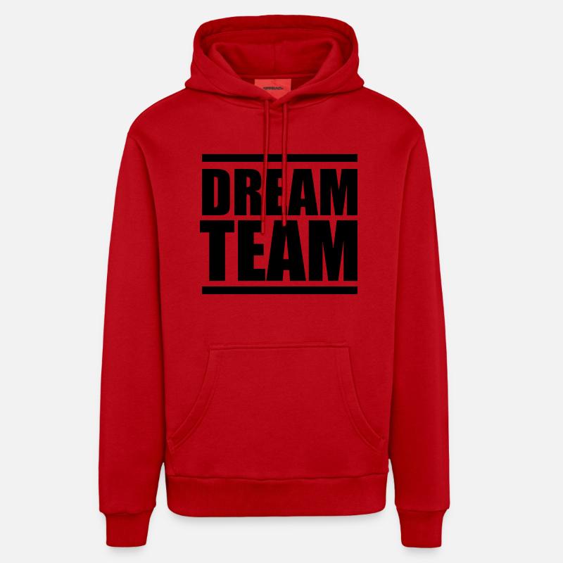 Équipe de rêve - Sweat à capuche bio décontracté fabriqué en UE - rouge